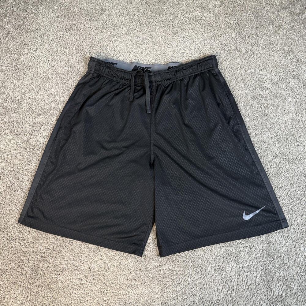 Nike Shorts Mens XL Black Mesh Lined Drawstring Pockets Dri-FIT 10 Inseam